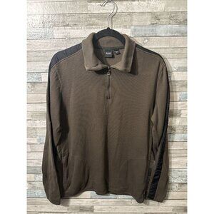 Men’s BOSS Hugo Boss 1/4 Zip Sweater Brown Size Large